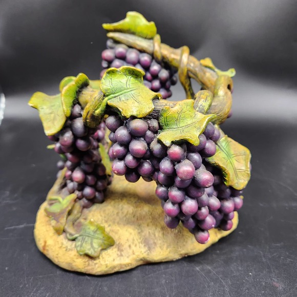 Wine Bottle Grapevine Holder Caddy Purple Grapes Green Vines Vineyard Decorative - Picture 2 of 8
